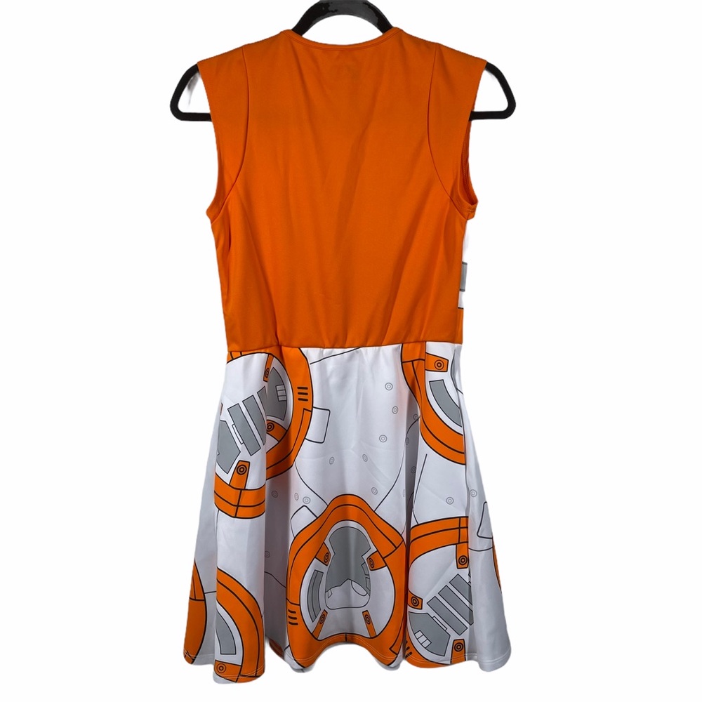 Star Wars BB8 Skater Dress Medium White Orange - Picture 5 of 11
